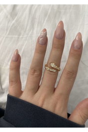 Heliophilia Silver Anillo de Latón Dorado con Revestimiento de Laca